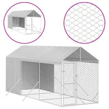 VidaXL Hondenkennel met dak 2x6x2,5 m gegalvaniseerd staal zilverkleur