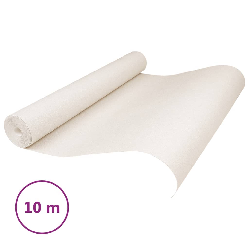 Vidaxl vliesbehang 3d effen 10x0,53 m crèmekleurig