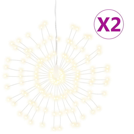 Vidaxl kerstverlichting vuurwerk 2 st 140 warmwitte led's 17 cm