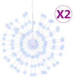 Vidaxl kerstverlichting vuurwerk 2 st 140 koudwitte led's 17 cm
