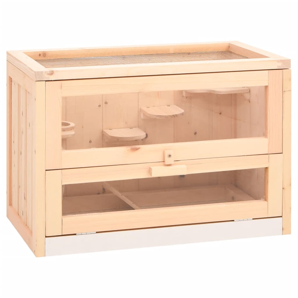 Vidaxl hamsterkooi 60x35,5x42 cm massief vurenhout