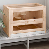 Vidaxl hamsterkooi 60x35,5x42 cm massief vurenhout