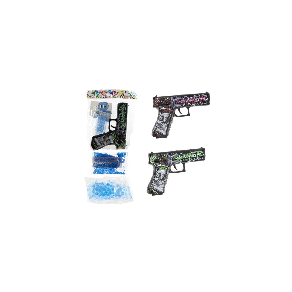 Waterbullet gun met waterbal 14cm