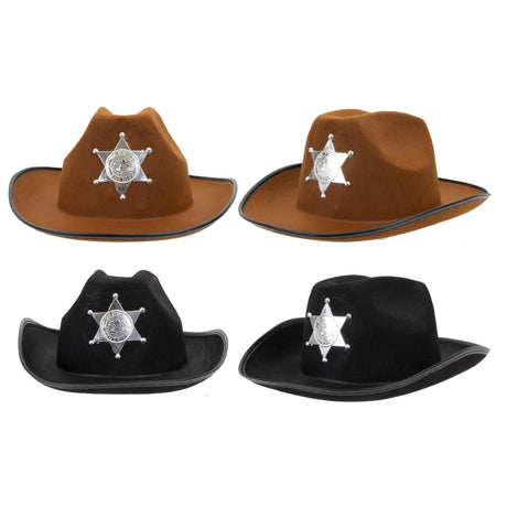 Cowboyhoed met ster kinderen 2 assorti