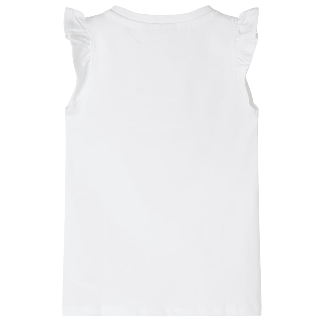VidaXL Kindershirt met mouwen met ruches 128 wit