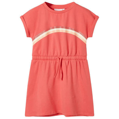 Vidaxl kinderjurk met trekkoord 140 koraalkleurig