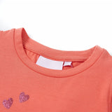 Vidaxl kindershirt met ruches aan de mouwen 116 koraalkleurig