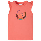 Vidaxl kindershirt met ruches aan de mouwen 140 koraalkleurig