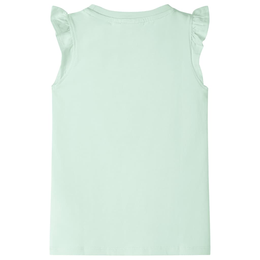 VidaXL Kindershirt met ruches aan de mouwen 140 zachtgroen