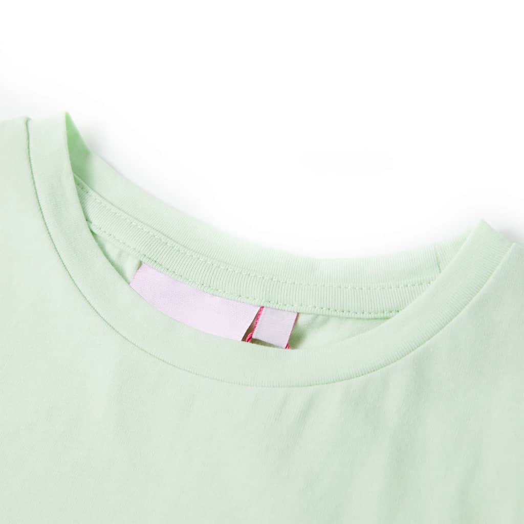 VidaXL Kindershirt met kapmouwen 128 zachtgroen