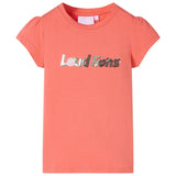 VidaXL Kindershirt met kapmouwen 128 koraalkleurig