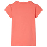 VidaXL Kindershirt met kapmouwen 128 koraalkleurig