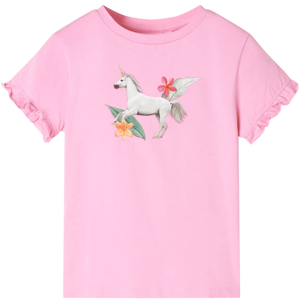VidaXL Kindershirt met korte mouwen 140 felroze