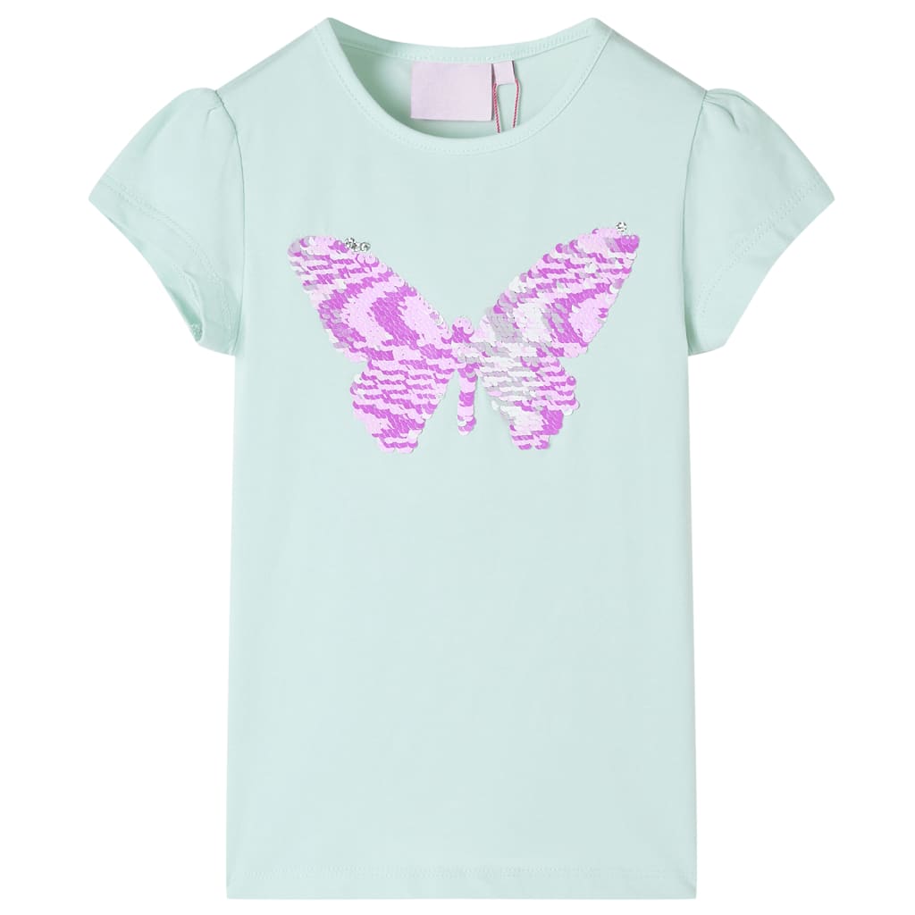 Vidaxl kindershirt met kapmouwen 140 lichtmintkleur