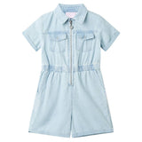 Vidaxl kinderonesie met korte mouwen 92 zachtblauw
