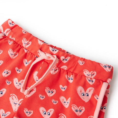 Vidaxl kindershort met trekkoord 116 rood