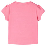 VidaXL Kindershirt 128 fluorescerend felroze