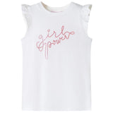 Vidaxl kindershirt met ruches aan de mouwen 140 ecru