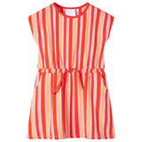 Vidaxl kinderjurk met trekkoord 140 roze en rood