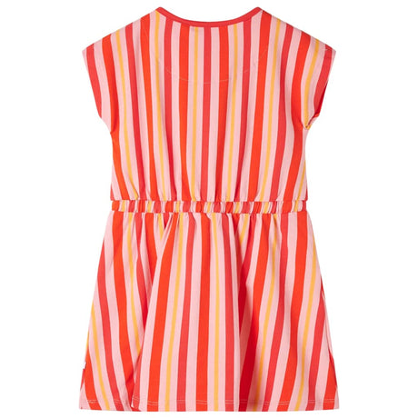 Vidaxl kinderjurk met trekkoord 140 roze en rood