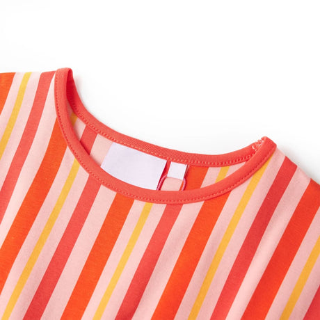 Vidaxl kinderjurk met trekkoord 140 roze en rood