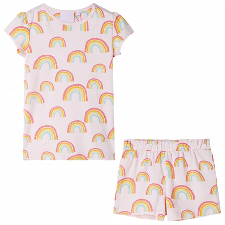 Vidaxl kinderpyjama met korte mouwen 104 zachtroze