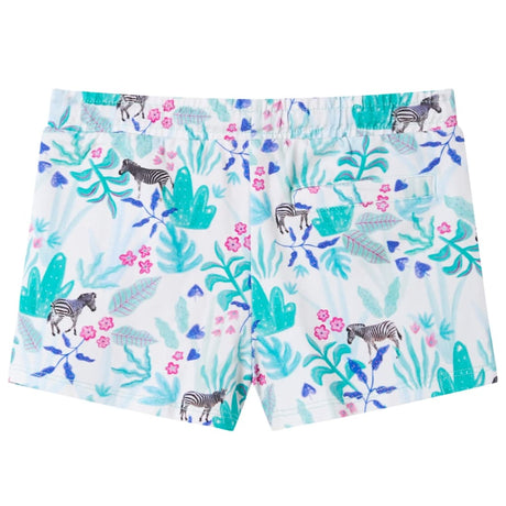 Vidaxl kindershorts met trekkoord 128 ecru en donkermint