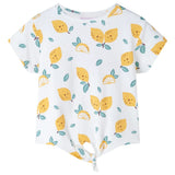 Vidaxl kindershirt met knoop in de zoom 116 ecru