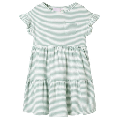 Vidaxl kinderjurk met ruches aan de mouwen 104 mintkleurig