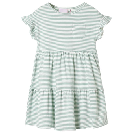Vidaxl kinderjurk met ruches aan de mouwen 116 mintkleurig