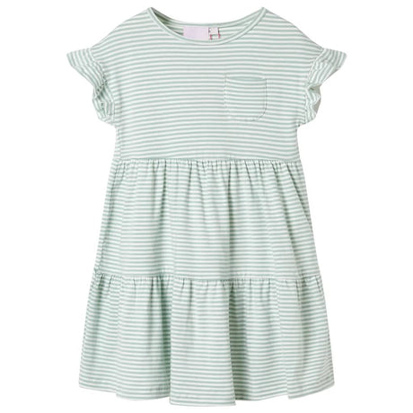 Vidaxl kinderjurk met ruches aan de mouwen 140 mintkleurig