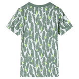 VidaXL Kindershirt 128 ecru en donkerklimopgroen