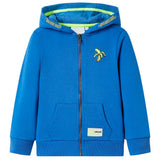 Vidaxl kindervest met capuchon en rits 128 blauw