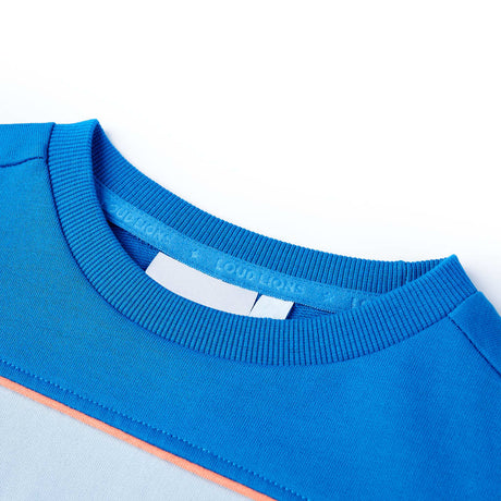 Vidaxl kindertrui 128 felblauw en lichtblauw