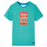 VidaXL Kindershirt met korte mouwen 104 donkermintkleurig