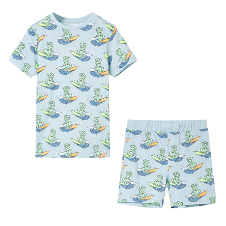 Vidaxl kinderpyjama met korte mouwen 128 lichtblauw