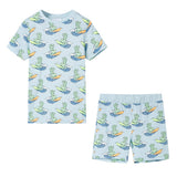 Vidaxl kinderpyjama met korte mouwen 140 lichtblauw