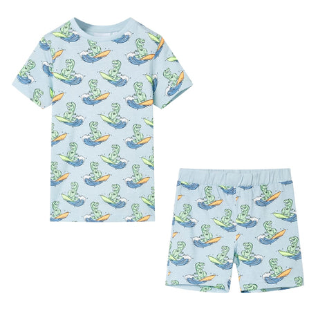 Vidaxl kinderpyjama met korte mouwen 140 lichtblauw