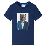 VidaXL Kindershirt met korte mouwen 104 donkerblauw