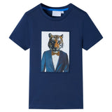 VidaXL Kindershirt met korte mouwen 140 donkerblauw