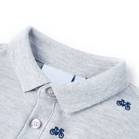 Vidaxl kinderpoloshirt  128 gemêleerd grijs