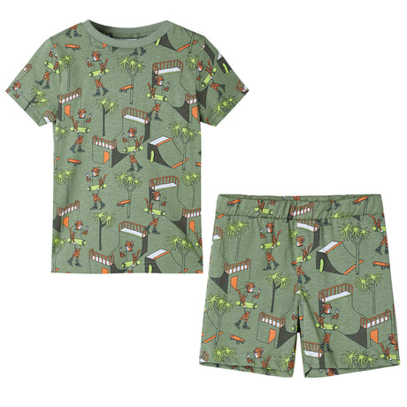 Vidaxl kinderpyjama met korte mouwen 92 lichtkakikleurig