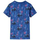 VidaXL Kindershirt 116 gemêleerd donkerblauw