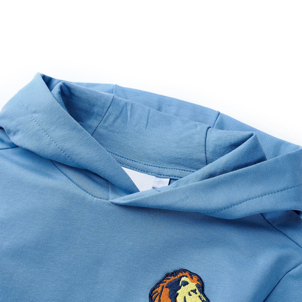 Vidaxl kindertrui met capuchon 92 blauw en zachtgeel