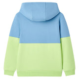 Vidaxl kindertrui met capuchon 104 blauw en zachtgeel