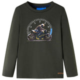 Vidaxl kindershirt met lange mouwen 128 kakikleurig