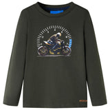 VidaXL Kindershirt met lange mouwen 140 kakikleurig