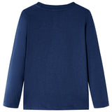 VidaXL Kindershirt met lange mouwen 92 gemêleerd marineblauw