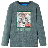 Vidaxl kindershirt met lange mouwen 128 gemêleerd donkergroen