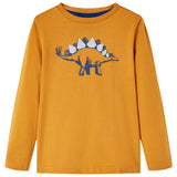 Vidaxl kindershirt met lange mouwen 92 donkerokerkleurig